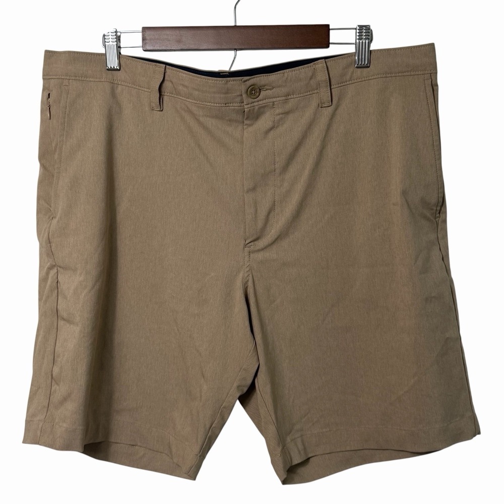 Jack Nicklaus Golf Shorts Mens 38 Khaki Performance Stretch Flat Front Classic